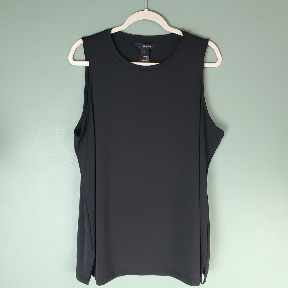 Ali Miles Womens Black Sleeveless Tank Top Size 1X